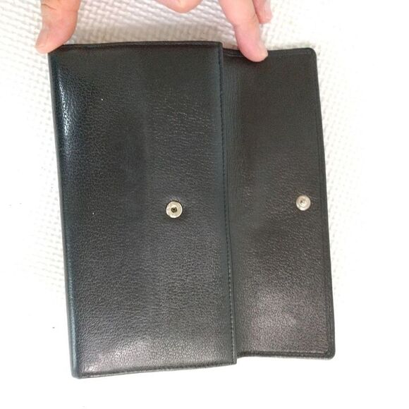Chanel Camellia Black Leather Flap Long Wallet w/Authentication Card - Picture 5 of 13